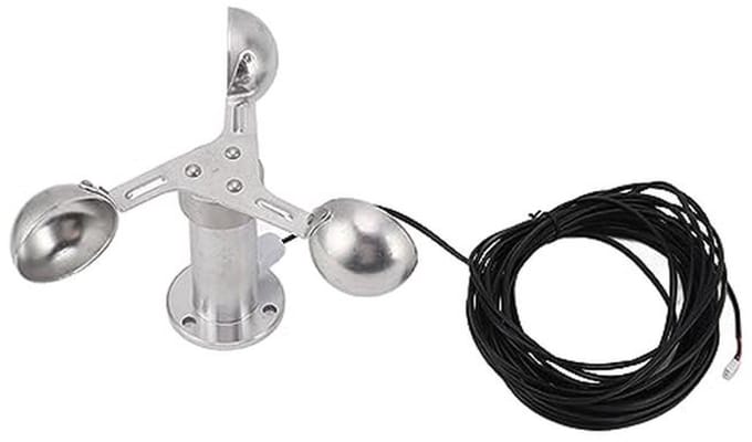 Aluminium Anemometer met 3 Kopjes - Windsnelheidssensor voor Betrouwbare Windmetingen