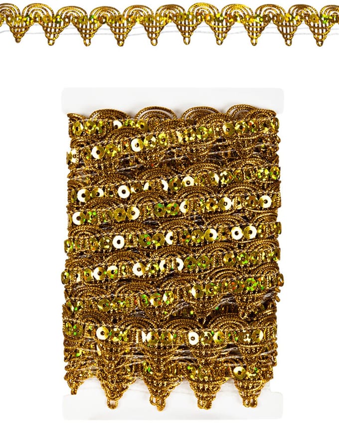 Paillettenband Golvend Decoratie Goud - Galon - 3 meter