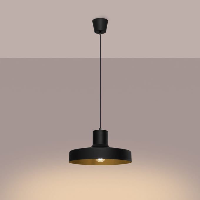 Sollux Lighting Hanglamp Bilo - E27 - zwart - staal - 35x35x120cm