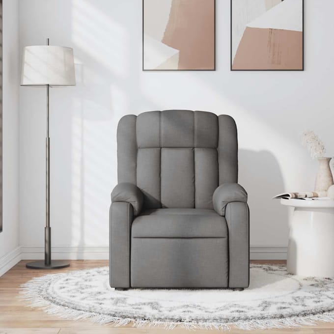 Vidaxl Klapbare Massagestoel, Donkergrijs, Bekleed met Stof