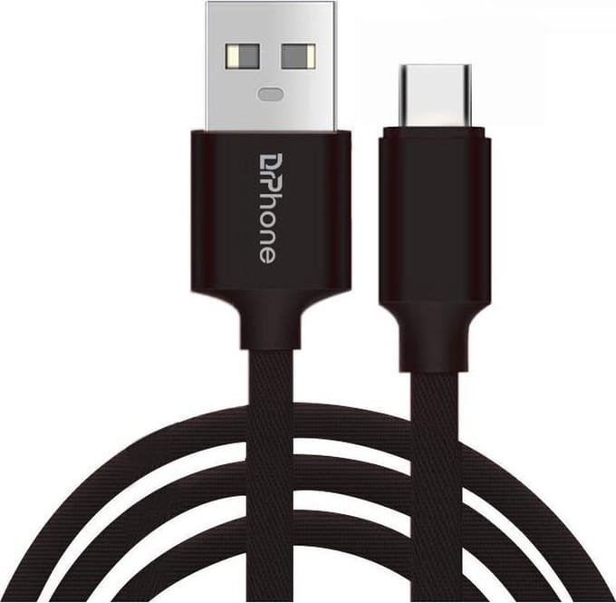 DrPhone HybridX - 2 Meter Kabel - Data + Opladen - Geschikt Voor N-Switch - USB-C / Type-C - Oplaadkabel - Zwart