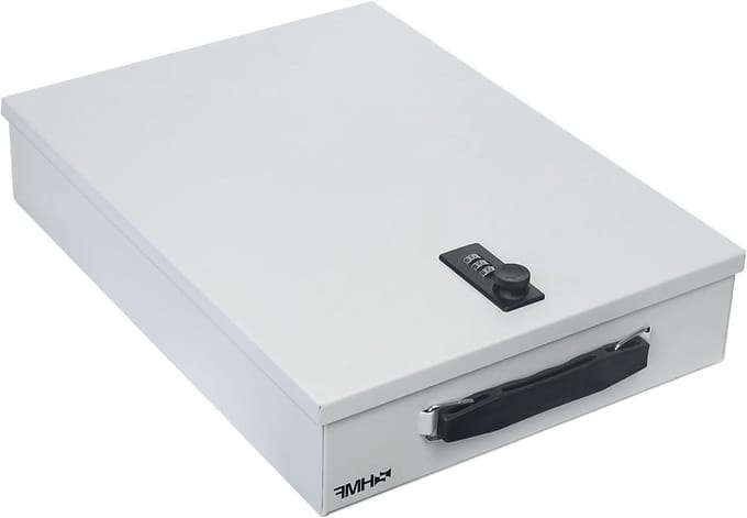 Lockbare Documentcassette met Combinatielock voor A4-documenten | Lichtgrijs | Veilig, Compact en Duurzaam
