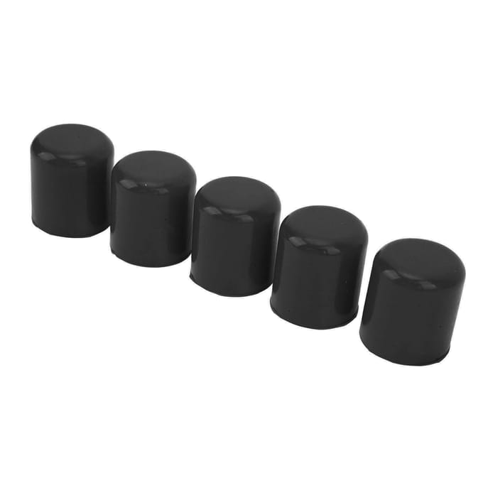 5 Stuks Inlaat Vacuümslang Siliconen Buis Eindstop Deksel Afsluitdop 25 mm Binnendiameter Universele Pasvorm voor Auto zwart