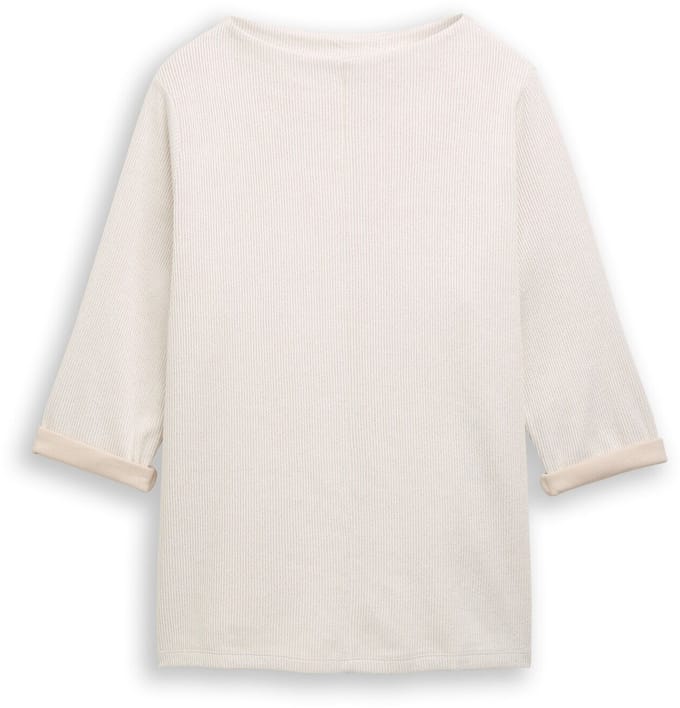 Tom Tailor - Plus Size - Sweatshirt met opstaande kraag - Maat 48 - sand stone beige melange