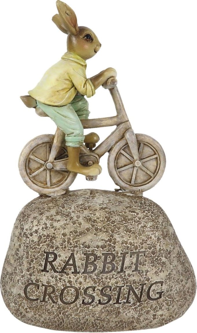 Clayre & Eef Beeld Konijn 20 cm Grijs Kunststof