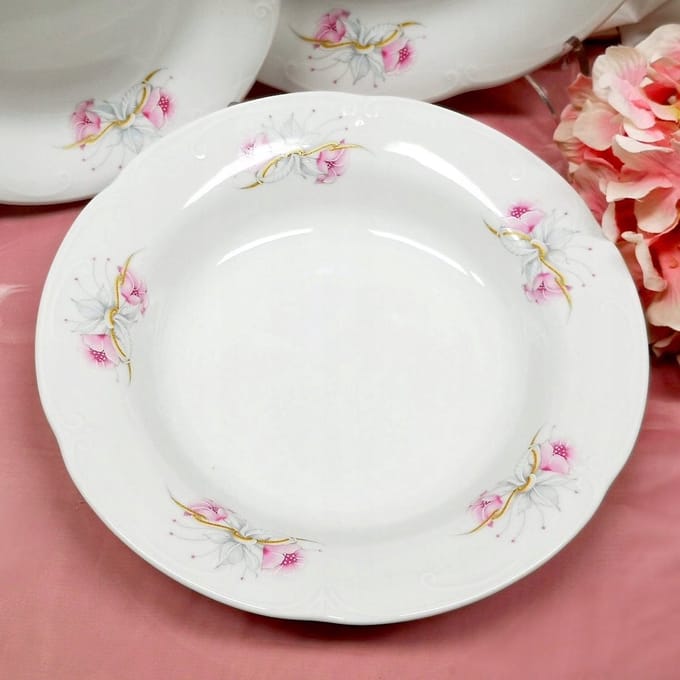Malcer Kamelia Diep Bord 22,5 cm - Witte Porselein