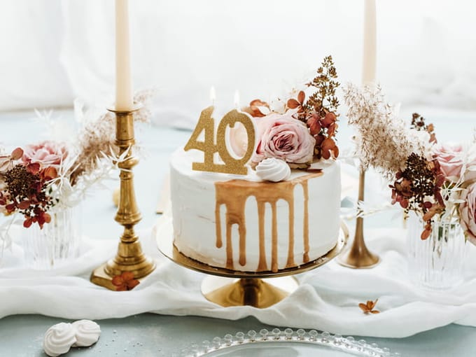 PartyDeco Cijferkaars 40 Modern Goud 10cm