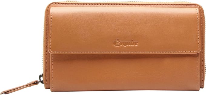 Esquire Leren Portemonnee Telefoontasje Peru Phone Wallet Bag Cognac Lichtbruin