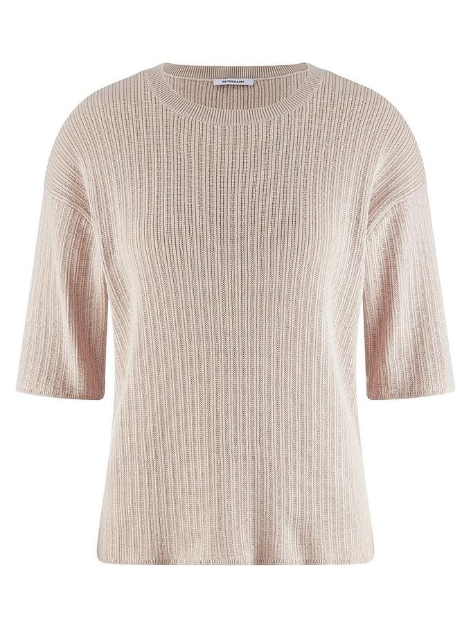 Trui ronde hals 100% SUPIMA-katoen Van Peter Hahn beige
