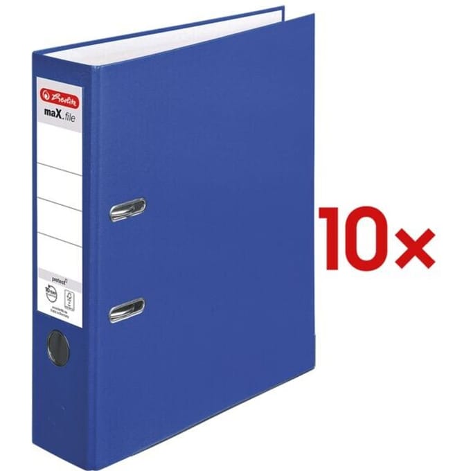 herlitz ordner maX.file protect, A4, rugbreedte 80 mm, blauw