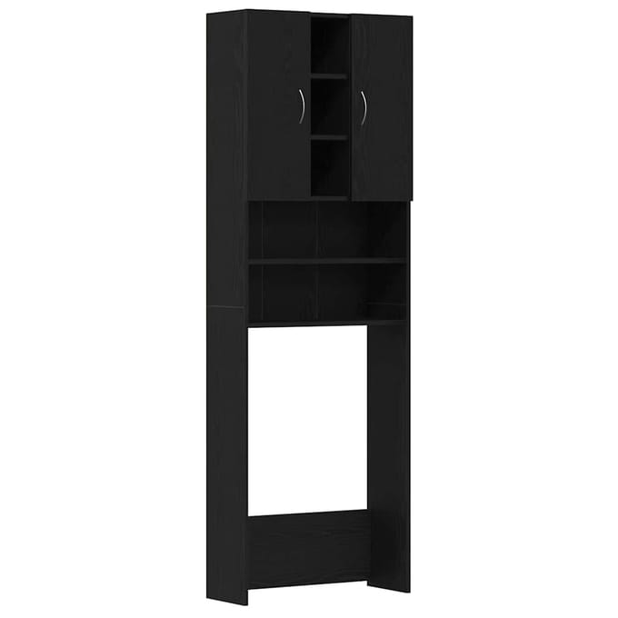Meuble pour machine à laver aspect Chêne Noir 64 x 25,5 x 190 cm