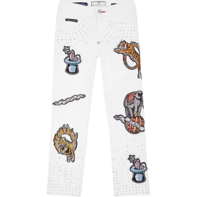 Denim Trousers Loose Fit Colorful Circus