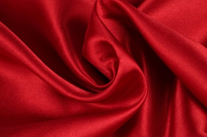 15 meter satijn stof - Rood - 100% polyester