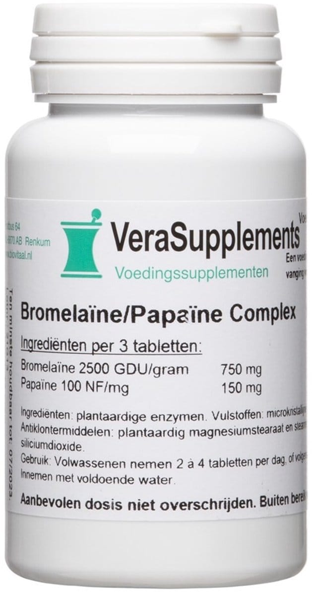 VeraSupplements Bromelaïne/Papaïne complex - 100 tabletten - Enzymenpreparaat