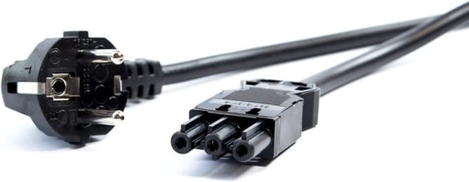 Bachmann Netsnoer RA Stekker 1m Zwart - Flexibel en veilig kabel