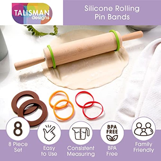 Siliconen Deegroller Ringen Set | 8-delige Bakaccessoires voor Ideale Deegdikte