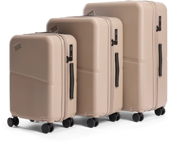 AttitudeZ Crossline Reiskoffer Set Dune Beige - TSA slot