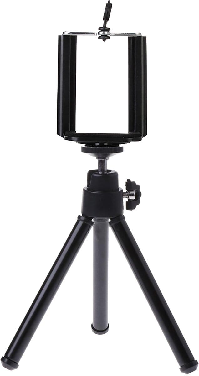 Tripod Smartphone Camera Houder Tripod Universeel Aluminium - Zwart
