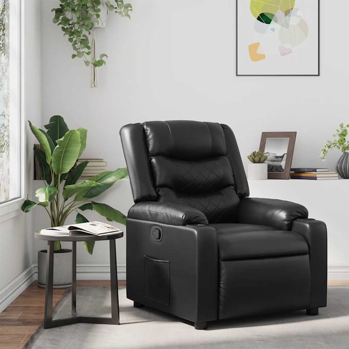 vidaXL - Fauteuil - verstelbaar - kunstleer - zwart