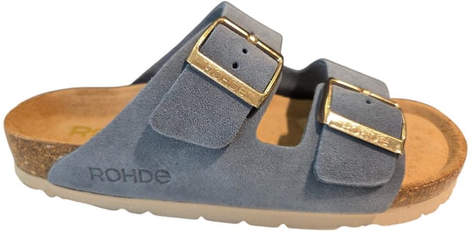 Rohde 5590 55 Slippers Blauw Suede Dames - Blauw - 38