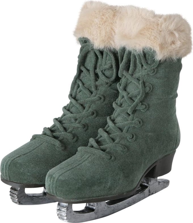 schaatsen - Decoratie - Wintersfeer - 18cm - Groen