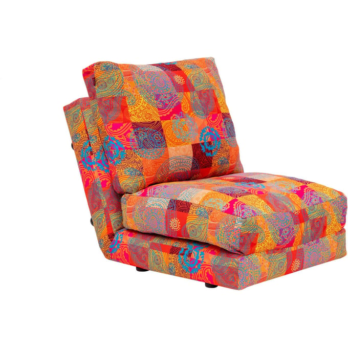 Asir - 1-zits slaapbank - Veelkleurig - 29 x 125 x 63