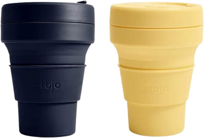 STOJO Pocket Cup 2-pack Denim & Mimosa / Blauw & Geel 2x 355ml Beker to Go
