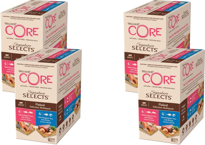 Wellness Core Signature Selects Flaked Multi-Pack - Kattenvoer - 4 x Mix 8x79 g