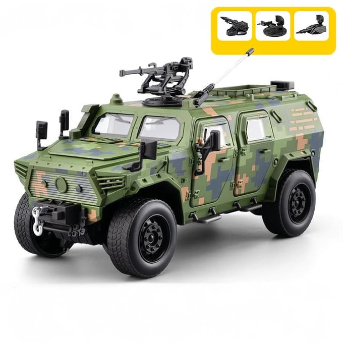 1:20 Bravewarrion Véhicule Blindé Antidéflagrant Modèle Réduit en Alliage Voiture Modèle Son & Lumière À Tirer Vers l'Arrière Jouets Pour Enfants Pour Enfants Enfant gray