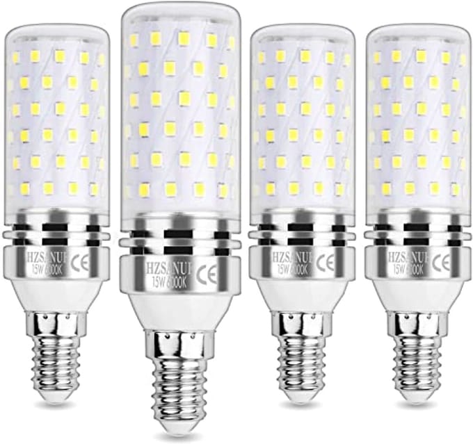 E14 LED Corn Bulbs 15W, 6000K Daglichtwit, Energiezuinig, 1700 Lumen, 4-Pack