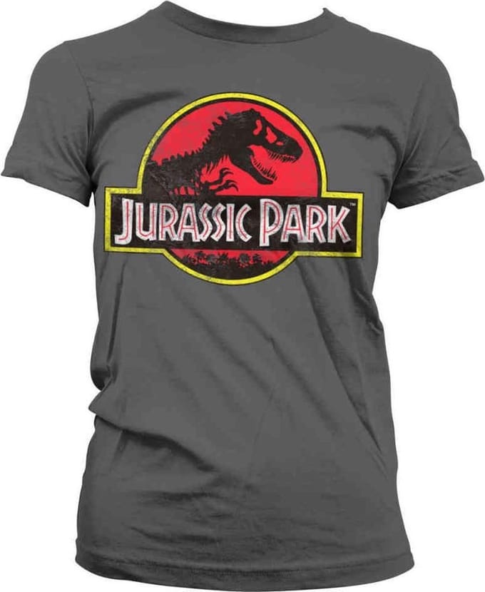 Jurassic Park Dames Tshirt -XL- Distressed Logo Zwart