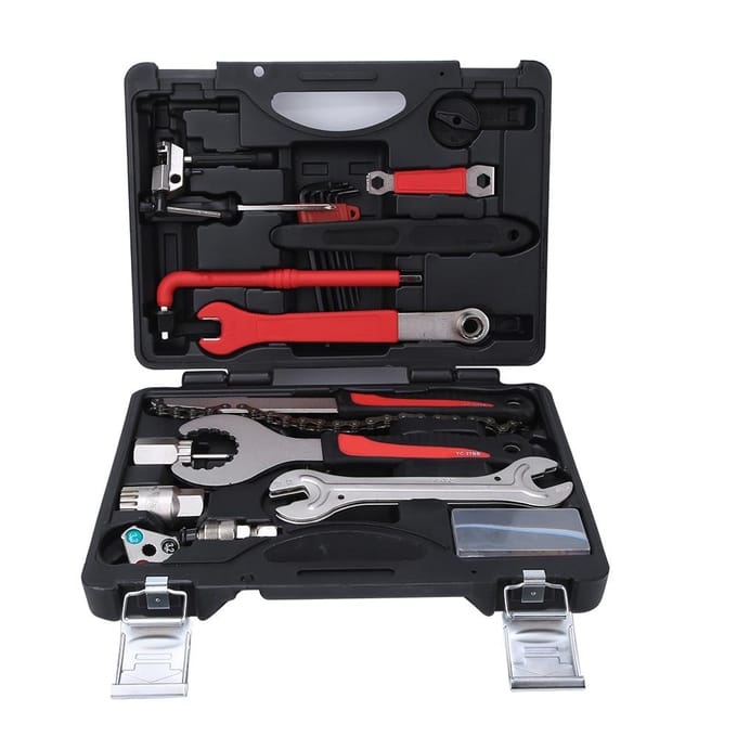 Kit d'outils multifonctionnels pour la réparation de vélo Clé pour écrou de plateau Ensemble d'outils de réparation pour VTT black