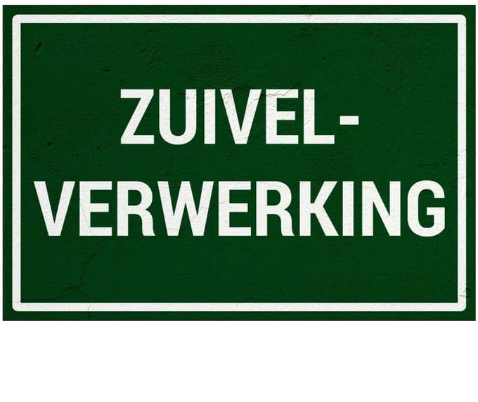 Zuivelverwerking bord | Sign Again materiaal | 30 x 20 cm