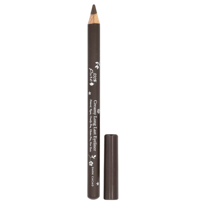 100% Puur, Romige Langhoudende Eyeliner, Donkere Cacao, 1.14G(0.04Oz) black