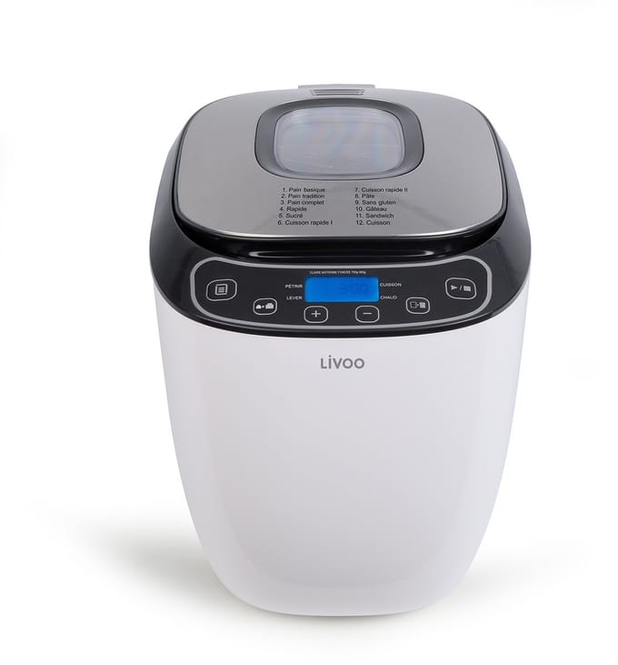 broodbakmachine 0.9kg 550w wit - livoo - dop218
