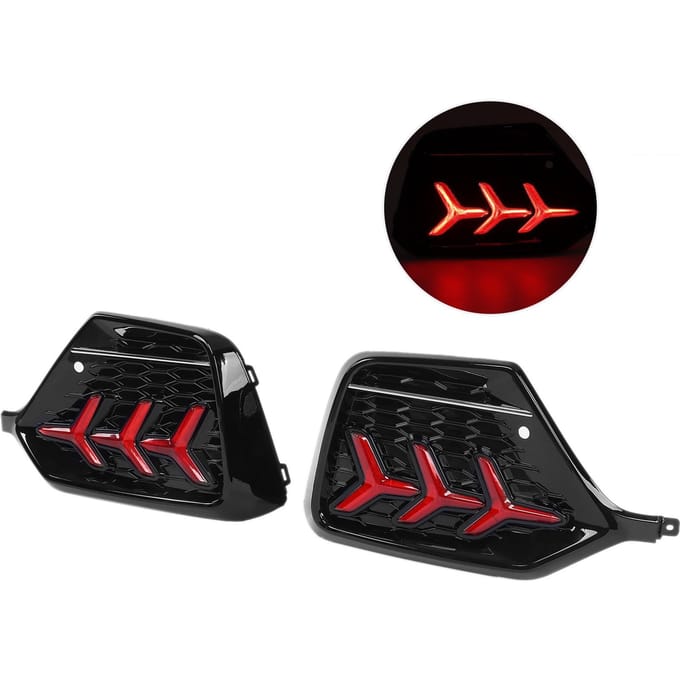 1 Paire de Feux de Pare-chocs Arrière Clignotant Dynamique Remplacement pour Honda Civic Hatchback 2016 2020 black
