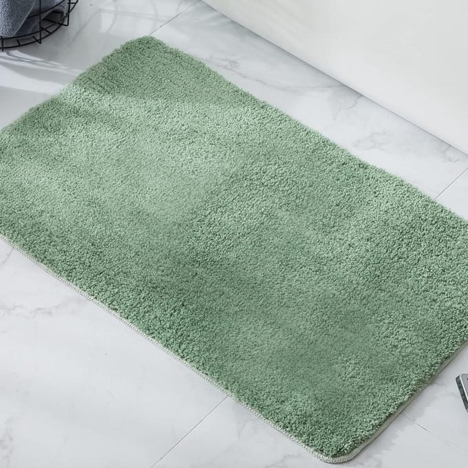 Badmat Antislip Pluizig Microvezel Douchemat Zachte Douchemat (Groen 40 x 60 cm)