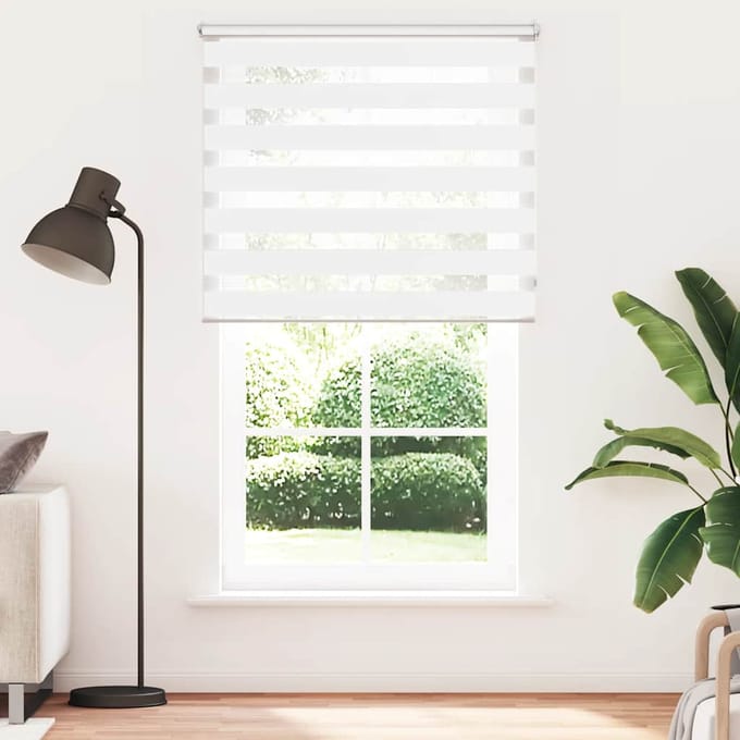 vidaXL - Zebra - rolgordijn - 120,9 - x - 230 - cm - stofbreedte - 116,7 - cm - wit