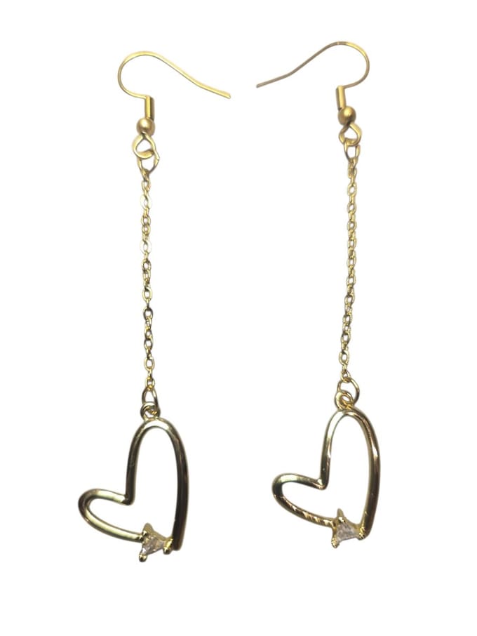 goudkleurige valentine hart oorbellen.