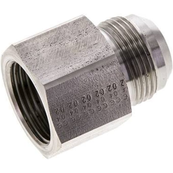 JIC Verloopnippel G1'' Binnendraad X UN 1-5/16''-12 Buitendraad RVS 150bar