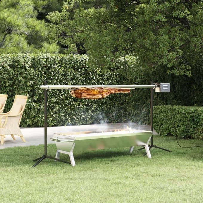 vidaXL - Barbecue - grill- - en - bakset - automatisch - roestvrij - staal