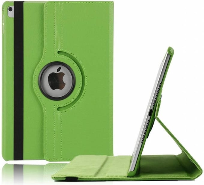 Ntech nieuwe iPad 9.7 (2018-2017) Hoes Case Cover 360° draaibaar Multi stand   Groen