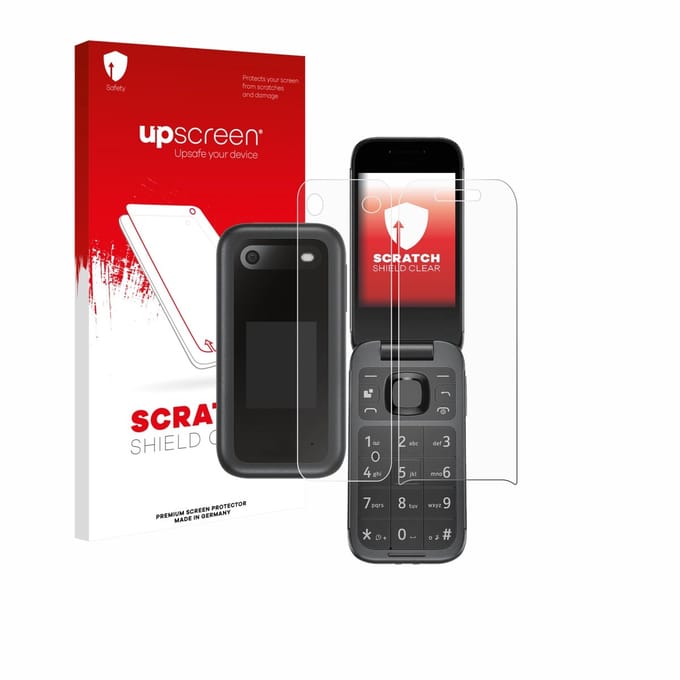 upscreen - Screenprotector voor Nokia 2660 Flip (Voor+Achter) - Folie Beschermfolie transparant
