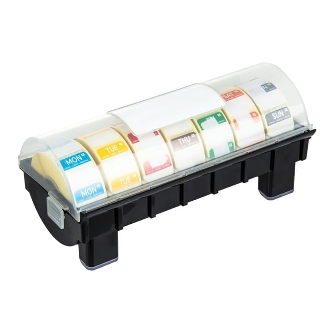 2,5cm Multidispenser - Inclusief 7 Rollen Voedseletiketten Daglabels - Vogue GH473