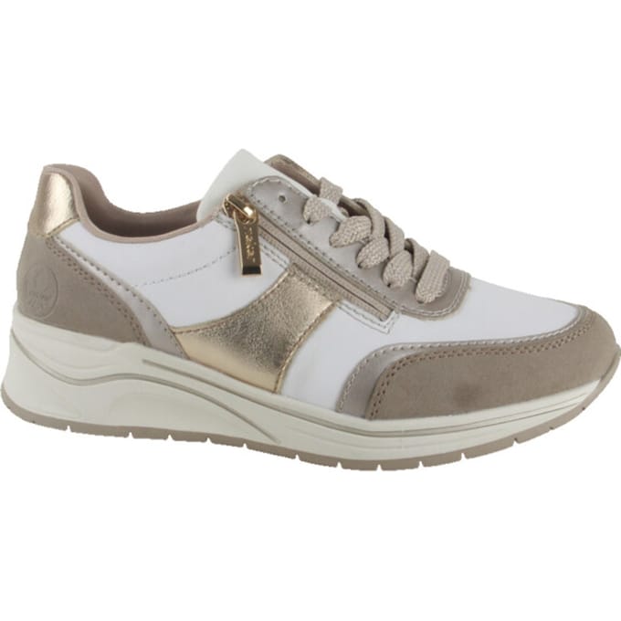 Rieker Dames Sneaker - N9504-80 Wit/Combi - Wijdte H - Maat 37