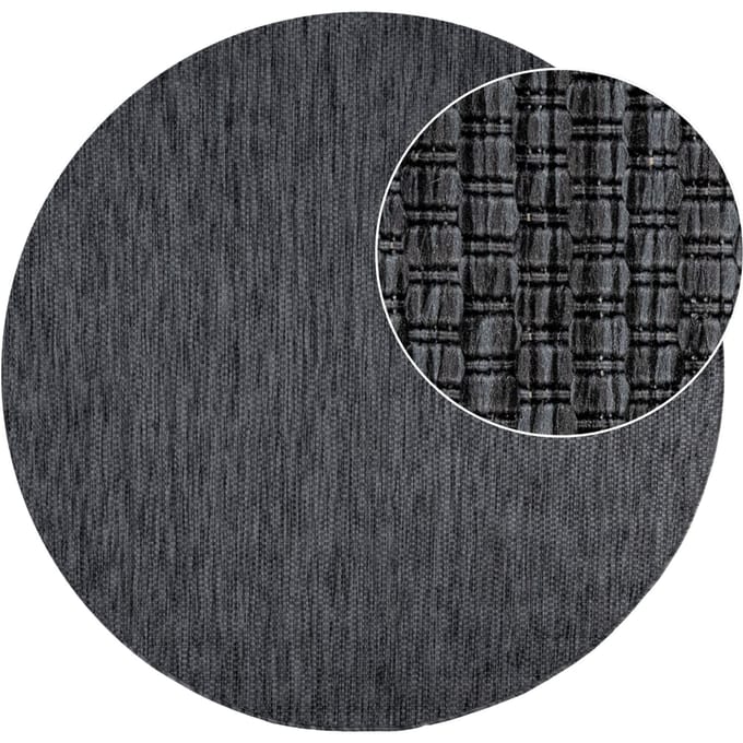 Binnen- en buitenkleed Venezia antraciet 200 cm rond