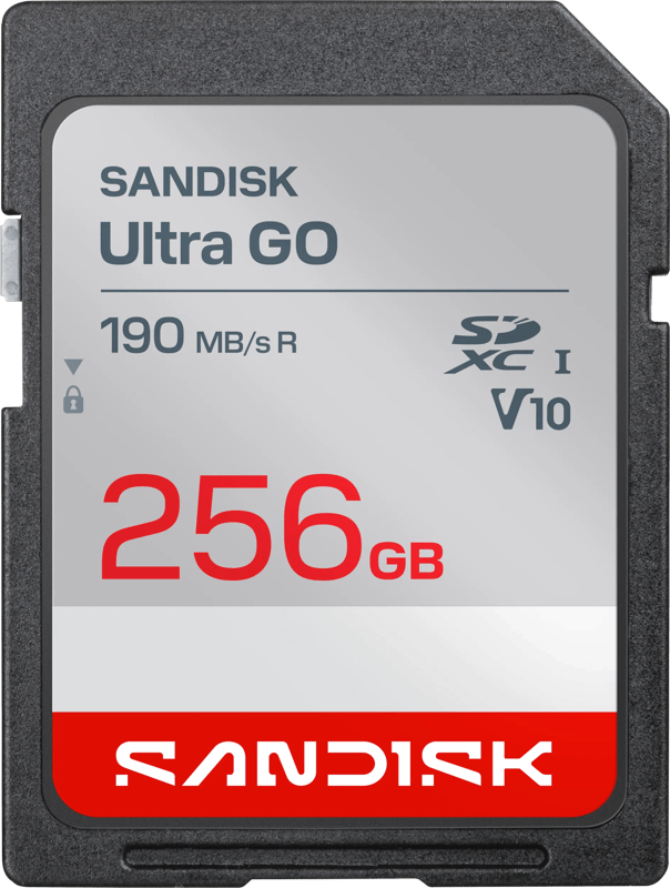 SanDisk SDXC Ultra GO 256GB 190 MB/s UHS-I- V10- U1- C10