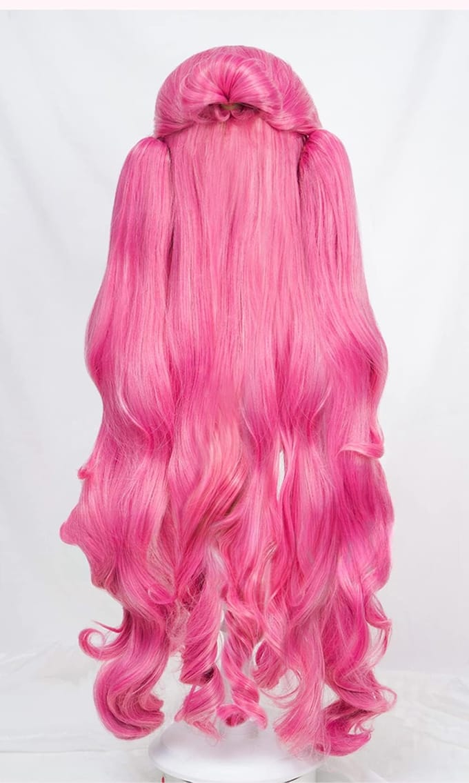 Perona Cosplay Pruik uit One Piece met Pruik en Net, Roze, Hittebestendig, met Vance pink