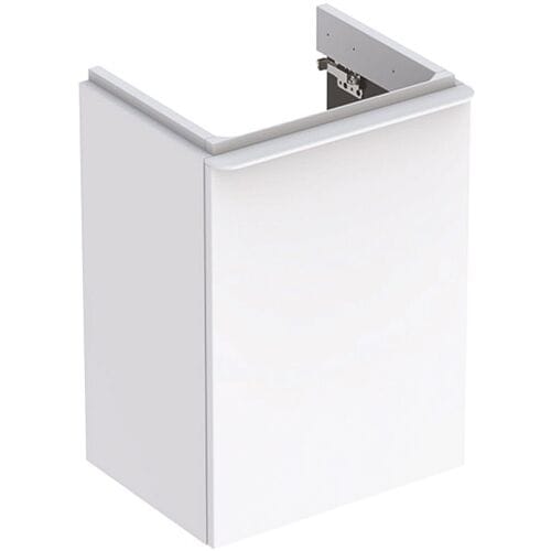 Geberit Smyle Square - Wastafelkast, 44x36x62 cm, 1 deur, scharnieren links, glanzend wit/mat wit 500.351.00.1