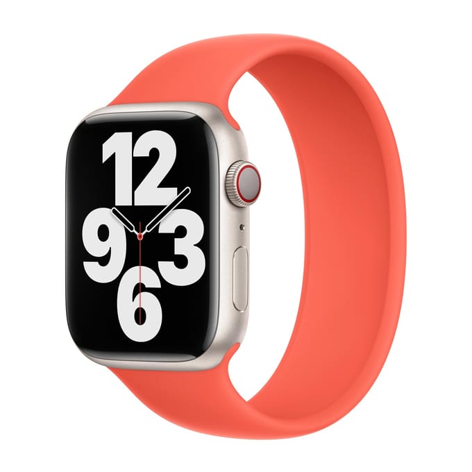 Apple Siliconen solobandje voor de Apple Watch | 38/40/41/42 mm - Maat 4 - Nectarine